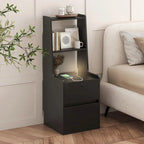 Nightstand with Charging Station and Night Light