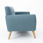 Button-Tufted Loveseat with Wood Legs