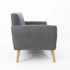 Button-Tufted Loveseat with Wood Legs