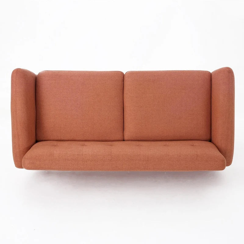 Button-Tufted Loveseat with Wood Legs