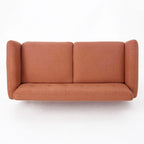Button-Tufted Loveseat with Wood Legs