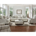 Buffalo Check Accent Armchair – Off-White & Grey