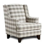 Buffalo Check Accent Armchair – Off-White & Grey