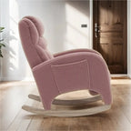 Fabric Nursery Rocking Chair with Adjustable Footrest