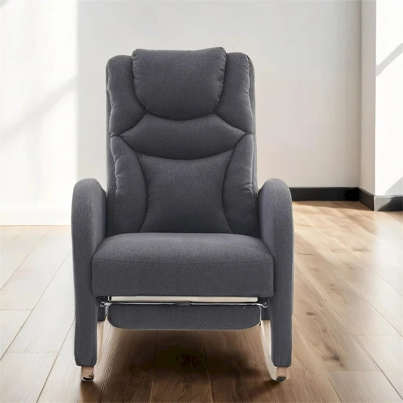 Fabric Nursery Rocking Chair with Adjustable Footrest
