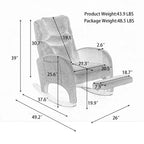 Fabric Nursery Rocking Chair with Adjustable Footrest
