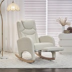 Fabric Nursery Rocking Chair with Adjustable Footrest