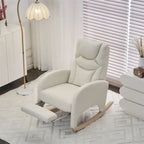 Fabric Nursery Rocking Chair with Adjustable Footrest