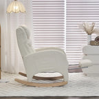 Fabric Nursery Rocking Chair with Adjustable Footrest