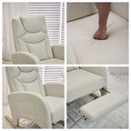 Fabric Nursery Rocking Chair with Adjustable Footrest