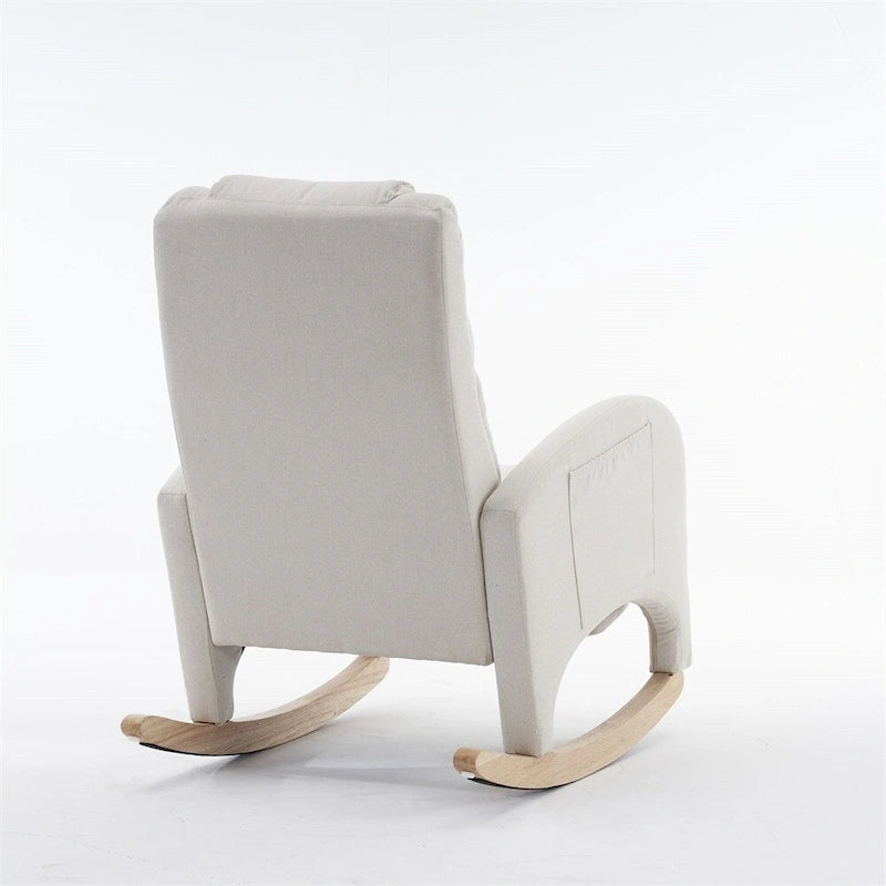 Fabric Nursery Rocking Chair with Adjustable Footrest
