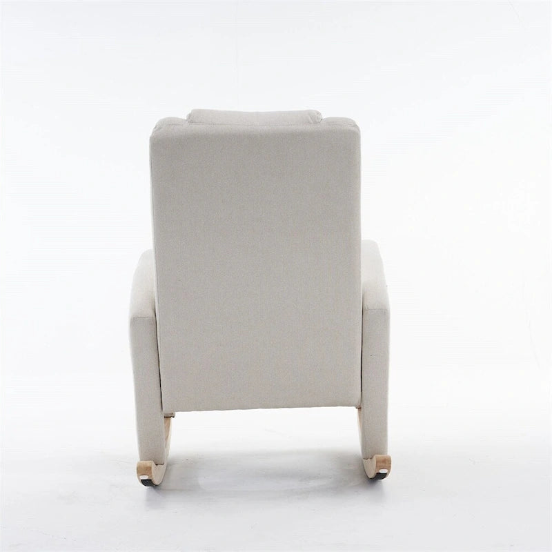 Fabric Nursery Rocking Chair with Adjustable Footrest