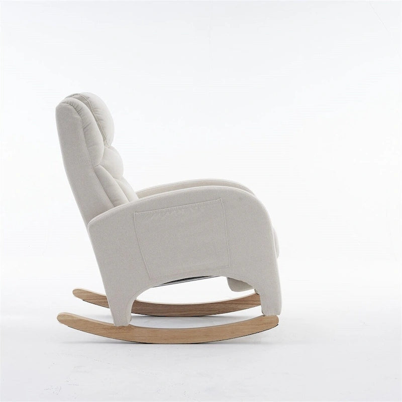 Fabric Nursery Rocking Chair with Adjustable Footrest