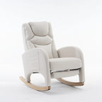 Fabric Nursery Rocking Chair with Adjustable Footrest