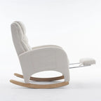 Fabric Nursery Rocking Chair with Adjustable Footrest