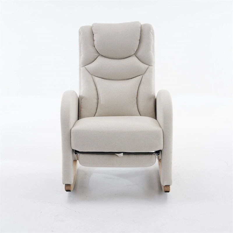 Fabric Nursery Rocking Chair with Adjustable Footrest