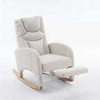 Fabric Nursery Rocking Chair with Adjustable Footrest