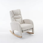 Fabric Nursery Rocking Chair with Adjustable Footrest