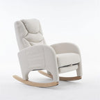 Fabric Nursery Rocking Chair with Adjustable Footrest