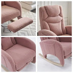 Fabric Nursery Rocking Chair with Adjustable Footrest