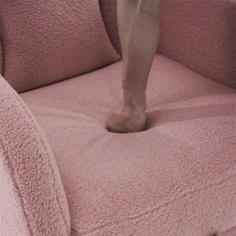 Fabric Nursery Rocking Chair with Adjustable Footrest