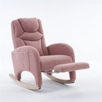 Fabric Nursery Rocking Chair with Adjustable Footrest