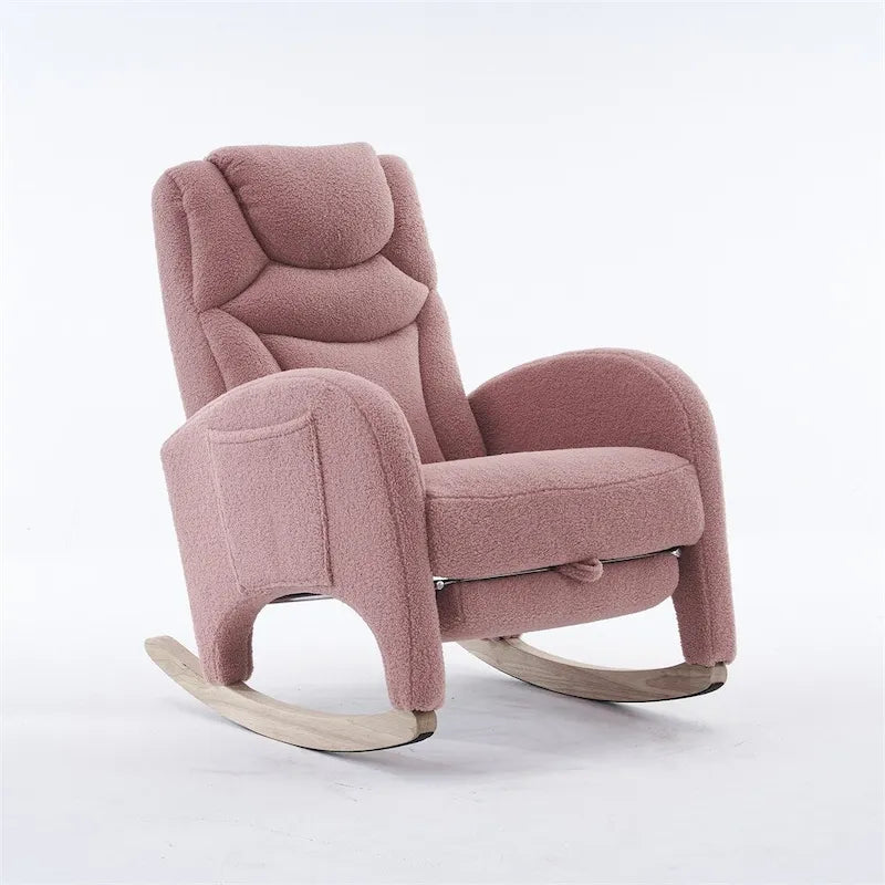 Fabric Nursery Rocking Chair with Adjustable Footrest