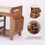 2-Tier Bamboo Shoe Bench with Storage
