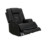 Zero Gravity Power Recliner in Black Top Grain Leather