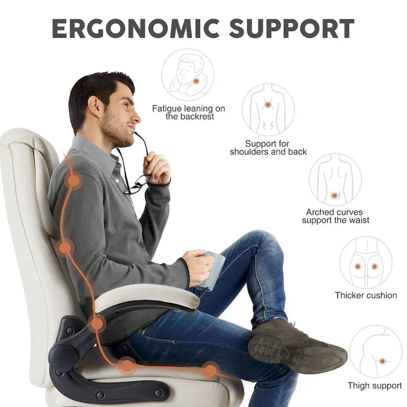 High-Back Ergonomic Office Chair with Flip-Up Armrests