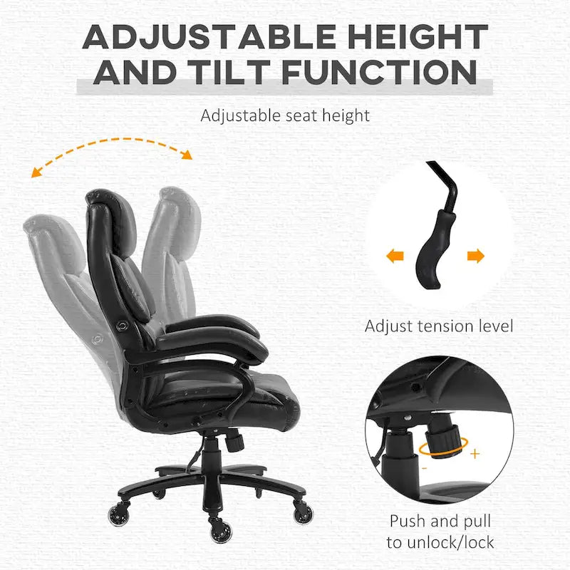 400 lbs Big and Tall Executive Office Chair with Adjustable Height