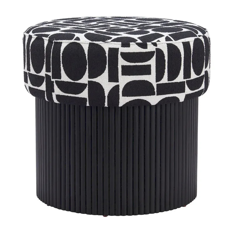 Boto Storage Ottoman Black & White