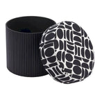 Storage Ottoman with Fabric Top – Black & White
