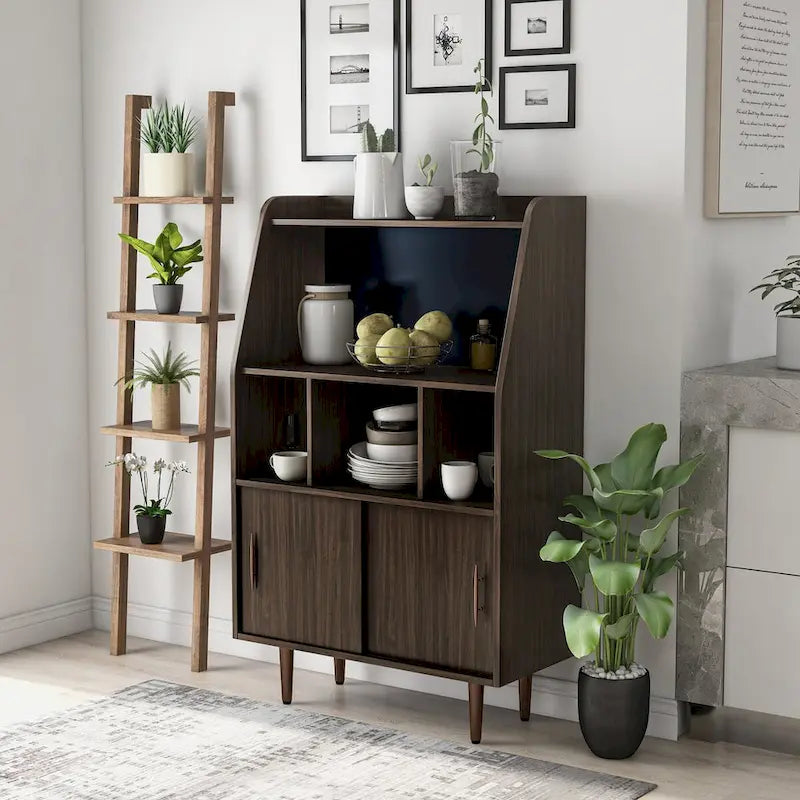 Furniture of America Mellix Contemporary Brown Multi-Storage Buffet