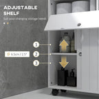 Slim Bathroom Storage Cabinet with Rolling Wheels and Paper Holes