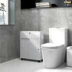 Slim Bathroom Storage Cabinet with Rolling Wheels and Paper Holes