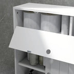Slim Bathroom Storage Cabinet with Rolling Wheels and Paper Holes