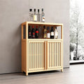 Bamboo Storage Cabinet with Multiple Shelves