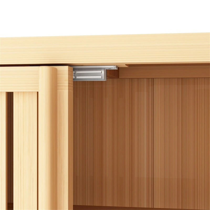 Bamboo Storage Cabinet with Multiple Shelves
