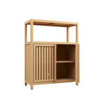 Bamboo Storage Cabinet with Multiple Shelves