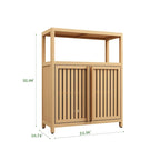 Bamboo Storage Cabinet with Multiple Shelves