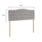 Upholstered King Headboard with Adjustable Height, Button Diamond Tufted, Linen Fabric