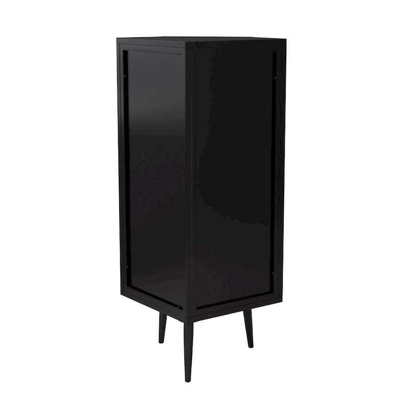 3-Tier Corner Cabinet with Glass Door