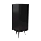 3-Tier Corner Cabinet with Glass Door