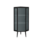 3-Tier Corner Cabinet with Glass Door