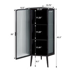 3-Tier Corner Cabinet with Glass Door
