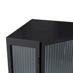 3-Tier Corner Cabinet with Glass Door