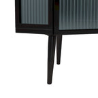 3-Tier Corner Cabinet with Glass Door