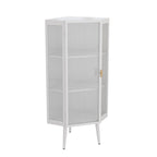 3-Tier Corner Cabinet with Glass Door