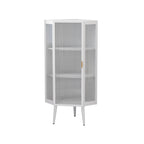3-Tier Corner Cabinet with Glass Door